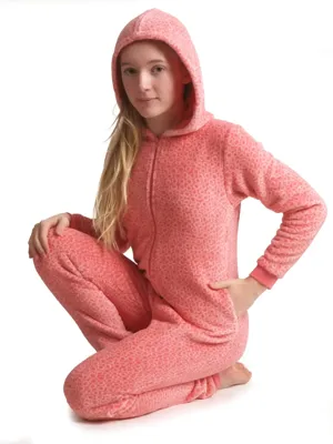 Cocodream meisjes onesie Fleece - Luipaard - Warme meisjes onesie kind met capuchon