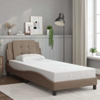 Bedframe zonder matras "Zadar" kunstleer cappuccinokleurig 100x200 cm