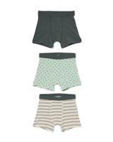 051 Kinderboxers Stretch Katoen Stippen - 3 Stuks Lichtgroen (lichtgroen)