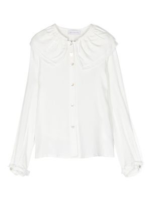 Monnalisa chemise à détail de plastron - Blanc