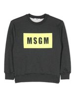 MSGM Kids sweat en coton à logo imprimé - Gris