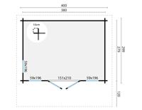 Blokhut - Tuinhuis Whitegate | 70 mm | onbehandeld