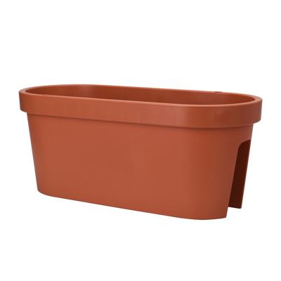 Balkon plantenpot/bloempot - terracotta - 60 x 25 cm - ovaal - kunststof