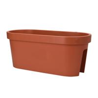 Balkon plantenpot/bloempot - terracotta - 60 x 25 cm - ovaal - kunststof