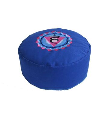 Meditatiekussen Rond Katoen Blauw - 5e Chakra Yogastyles - 30 x 13 cm