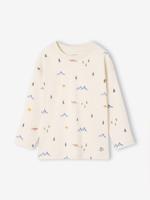 T-shirt met lange mouwen en print voor jongens wit, bedrukt
