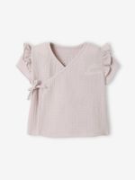 Babyhemdje voor pasgeborenen van gaaskatoen lila