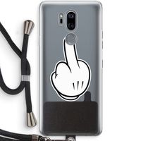 Middle finger white: LG G7 Thinq Transparant Hoesje met koord