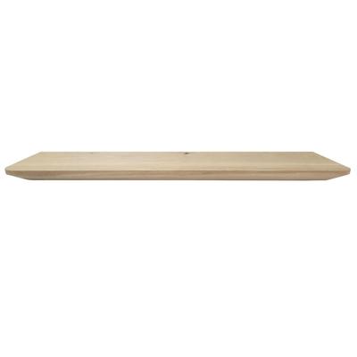 Wandplank eiken 80 bij 20 cm van 3 cm dik massief hout met verjongde facetrand - Zwevend te monteren