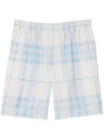 Burberry short en soie à carreaux - Blanc