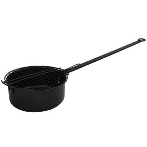 Popcorn pan - zwart - 69 cm - metaal - popcorn maken - popcornpan