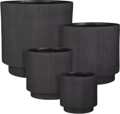 Mica Decorations bloempot Quito 37x36 cm zwart
