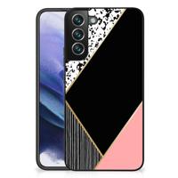 Samsung Galaxy S22 Plus Backcover Zwart Roze Vormen