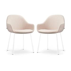 Nolon Nora-Mae Eetkamerstoelen Set van 2 - Beige - Witte Poten