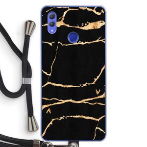 Gouden marmer: Honor Note 10 Transparant Hoesje met koord