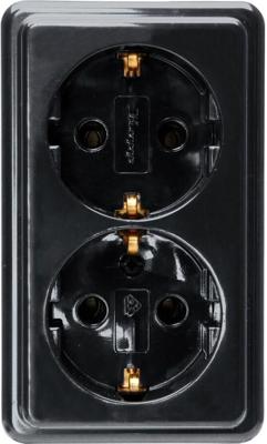 Kopp ZWART opbouw stopcontact RA dubbel - 4626110