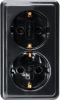 Kopp ZWART opbouw stopcontact RA dubbel - 4626110