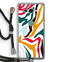 Colored Zebra: Sony Xperia XZ2 Compact Transparant Hoesje met koord