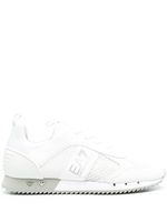 Ea7 Emporio Armani baskets rayées à bande logo - Blanc