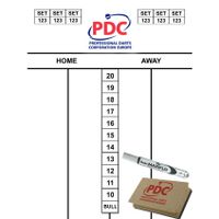 Dartspel scorebord set whiteboard 45x30 cm   - - thumbnail