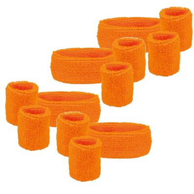 Zweetbandjes set van 3 - 4x - Oranje/supperter/Koningsdag - Hoofdband en polsbandjes