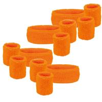Zweetbandjes set van 3 - 4x - Oranje/supperter/Koningsdag - Hoofdband en polsbandjes Zweetbandjes set van 3 - 4x - Oranje/supperter/Koningsdag - Hoofdband en polsbandjes
