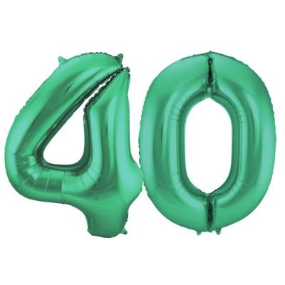 Folat Verjaardag Leeftijd folieballon - 40 jaar - groen - 86 cm - cijferballon groot