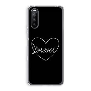 Forever heart black: Sony Xperia 10 III Transparant Hoesje
