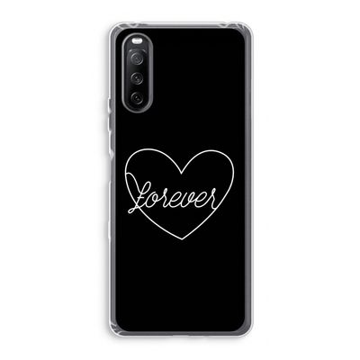 Forever heart black: Sony Xperia 10 III Transparant Hoesje