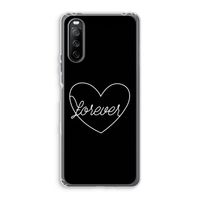 Forever heart black: Sony Xperia 10 III Transparant Hoesje