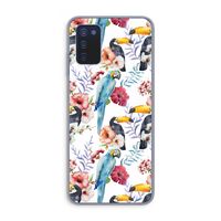 Bloemen tukan: Samsung Galaxy A03s Transparant Hoesje