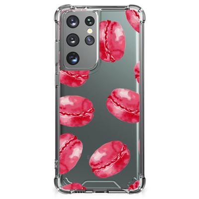 Samsung Galaxy S21 Ultra Beschermhoes Pink Macarons Samsung Galaxy S21 Ultra Beschermhoes Pink Macarons