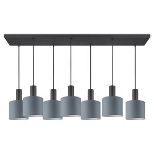 Moderne hanglamp Bling - Grijs - verlichtingspendel Xxl Bar 7L inclusief lampenkap 20/20/17cm - pendel lengte 150.5 cm - geschikt voor E27 LED lamp - Pendellamp geschikt voor woonkamer, slaapkamer, keuken