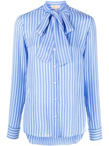 Michael Michael Kors chemise rayée à col lavallière - Bleu