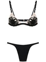 Amir Slama bikini à appliques fleurs - Noir - thumbnail