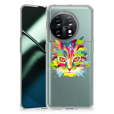 OnePlus 11 Telefoonhoesje met Naam Cat Color OnePlus 11 Telefoonhoesje met Naam Cat Color