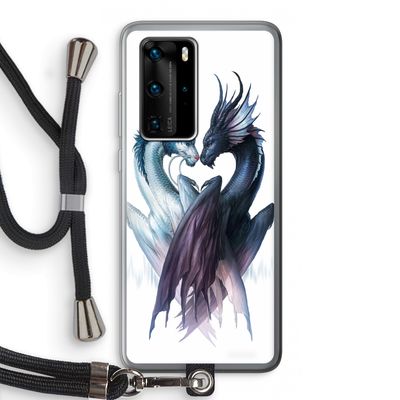 Yin Yang Dragons: Huawei P40 Pro Transparant Hoesje met koord