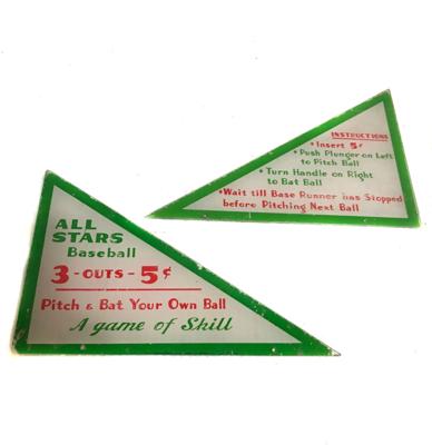 Gebruikte Plastics Voor Een All Stars Baseball Spel - Gebruikt - Set Van 2 - Origineel