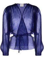 Forte Forte blouse plissée à manches longues - Bleu