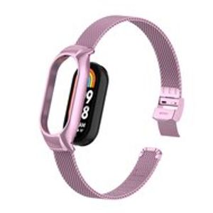 Milanese bandje met case - Roze - Xiaomi Smart band 8