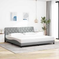 Bedframe zonder matras stof lichtgrijs 200x200 cm