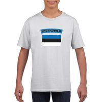 T-shirt met Estlandse vlag wit kinderen - thumbnail