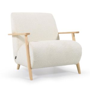 Kave Home Meghan fauteuil wit fleece