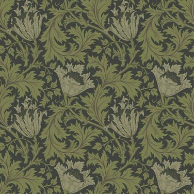 Dutch Wallcoverings Hidden Treasures - Anemone Grn/Zwart