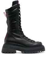 3juin bottes en cuir à patch logo - Noir