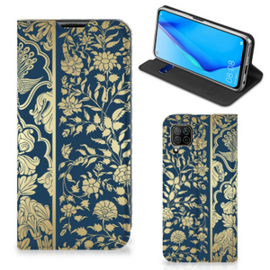 Huawei P40 Lite Smart Cover Beige Flowers