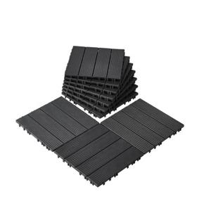 VEVOR 10x terrastegels kliktegels balkontegels 30x30cm donkergrijs