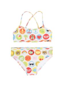 Moschino Kids bikini à logo imprimé - Argent