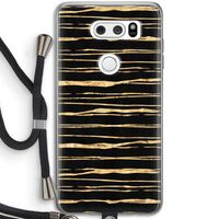 Gouden strepen: LG V30 Transparant Hoesje met koord