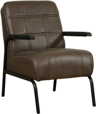 Donkerbruine leren industriële retro fauteuil Ahead - Vintage leer Elephant (donkerbruin leer)